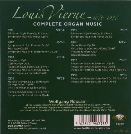 Wolfgang Rubsam: Vierne: Complete Organ Music [8CD]