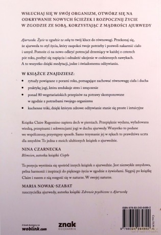 Ajurweda Życie w zgodzie ze sobą - Claire Ragozzino [KSIĄŻKA]