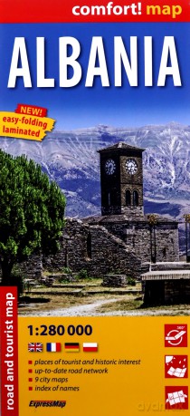 Albania laminowana mapa samochodowo-turystyczna 1:280 000