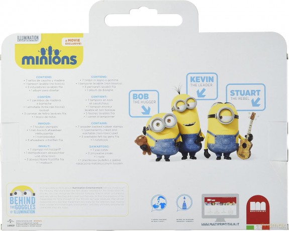 Minionki Pieczątki w walizce 7 sztuk