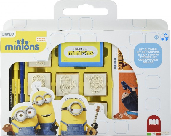Minionki Pieczątki w walizce 7 sztuk