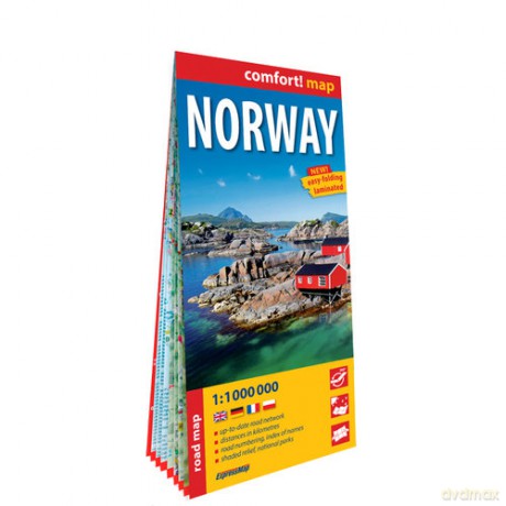 Norwegia laminowana mapa samochodowo-turystyczna 1:1 000 000