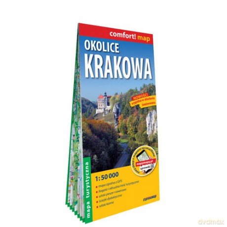 Okolice Krakowa; laminowana mapa turystyczna 1:50 000