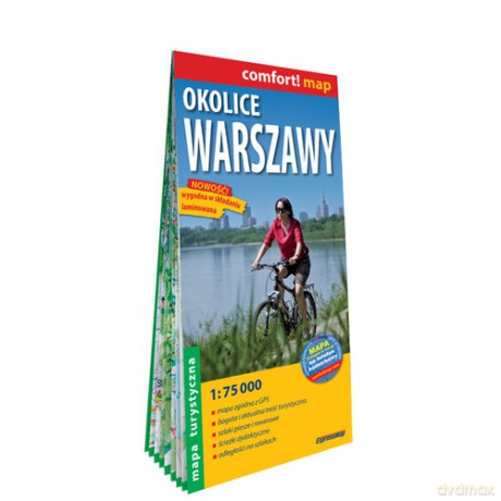 Okolice Warszawy laminowana mapa turystyczna 1:75 000