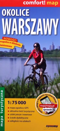 Okolice Warszawy laminowana mapa turystyczna 1:75 000