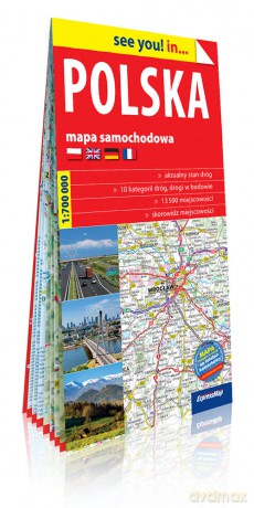 Polska foliowana mapa samochodowa 1:700 000