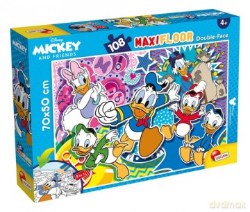 Puzzle dwustronne Maxi podłogowe Kaczor Donald 108 [GRA]