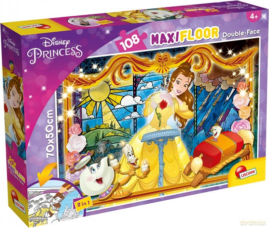 Puzzle dwustronne Maxi Podłogowe Księżniczki 108 [GRA]