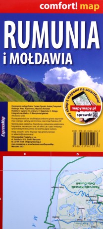 Rumunia i Mołdawia laminowana mapa samochodowa 1:800 000