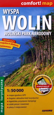 Wyspa Wolin Woliński Park Narodowy laminowana mapa turystyczna 1:50 000