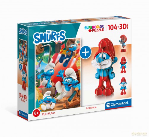 CLEMENTONI 104 el. + 3d The Smurfs 20341 [PUZZLE]