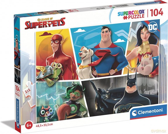 CLEMENTONI 104 el. super kolor DC Superpets [PUZZLE]