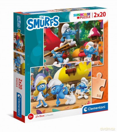 CLEMENTONI 2 x 20 el. super kolor The Smurfs 24789 [PUZZLE]