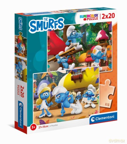 CLEMENTONI 2 x 20 el. super kolor The Smurfs 24789 [PUZZLE]