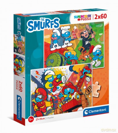 CLEMENTONI 2 x 60 el. super kolor The Smurfs 24792 [PUZZLE]