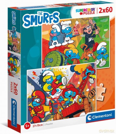 CLEMENTONI 2 x 60 el. super kolor The Smurfs 24792 [PUZZLE]