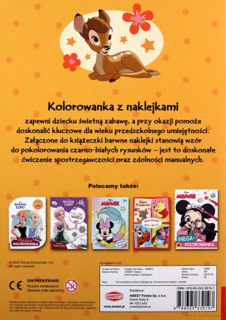 Disney classic Kolorowanka z naklejkami NA-9124 [KSIĄŻKA]