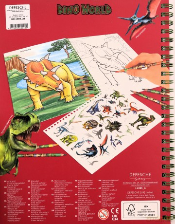 Kolorowanka z kredkami Dino World 11385A