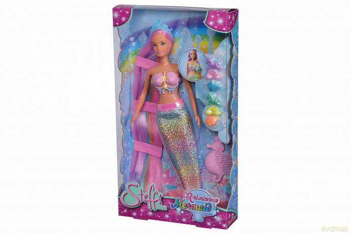 Lalka Steffi tęczowa syrena
