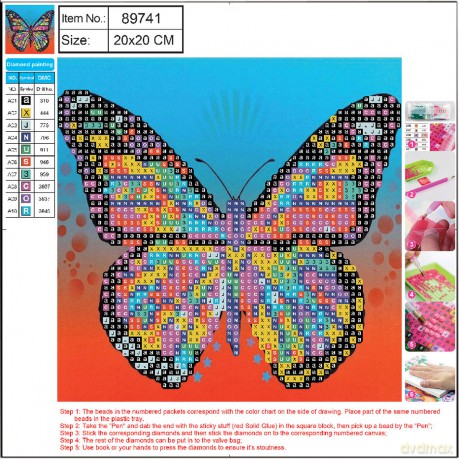 Mozaika diamentowa 5D kit 20x20 cm BUTTERFLY 89741