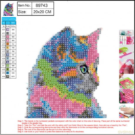 Mozaika diamentowa 5D kit 20x20 cm CAT 89743
