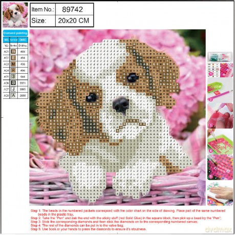 Mozaika diamentowa 5D kit 20x20 cm DOG 89742
