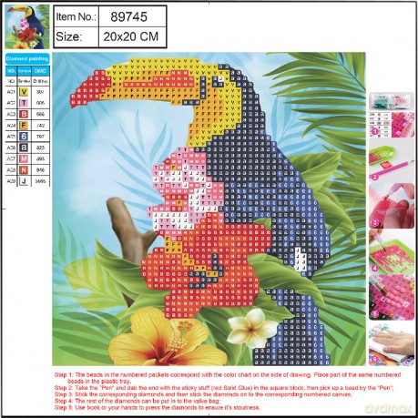 Mozaika diamentowa 5D kit 20x20 cm TUKAN 89745