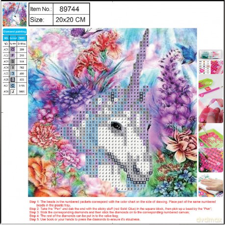 Mozaika diamentowa 5D kit 20x20 cm UNICORN 89744