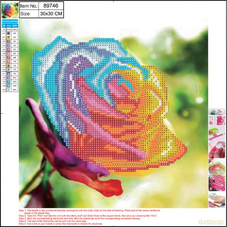 Mozaika diamentowa 5D kit 30x30 cm ROSES 89746