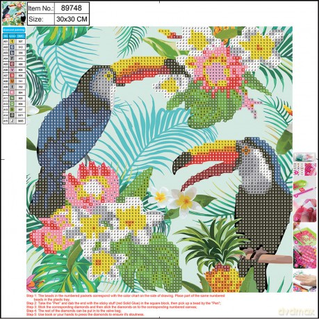 Mozaika diamentowa 5D kit 30x30 cm TUKANS 89748