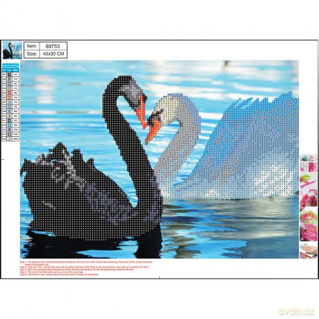 Mozaika diamentowa 5D kit 30x40 cm SWANS 89753