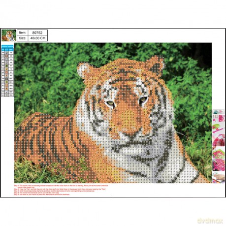 Mozaika diamentowa 5D kit 30x40 cm TIGER 89752