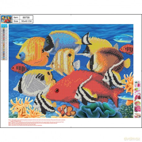 Mozaika diamentowa 5D kit 40x50 cm FISH 89758