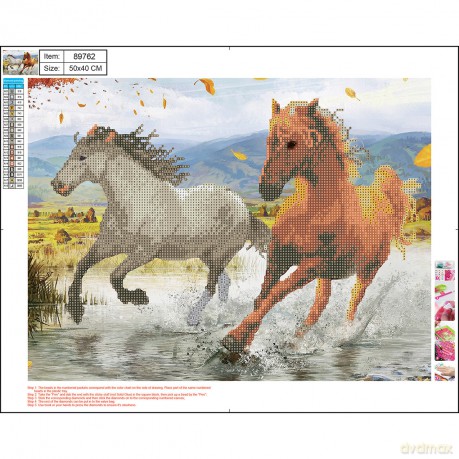 Mozaika diamentowa 5D kit 40x50 cm HORSES 89762