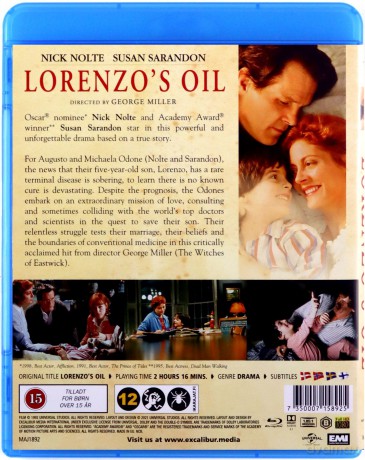 Lorenzo's Oil (Olej Lorenza) [Blu-Ray]