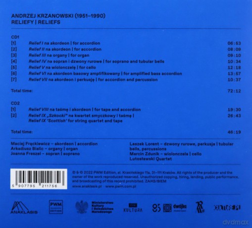 Andrzej Korzyński: Reliefs [CD]