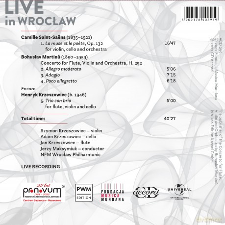 Nfm Filharmonia Wrocławska: Live In Wrocław [CD]