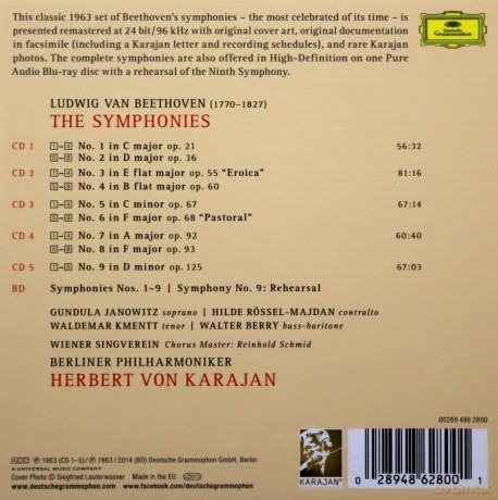 Herbert Von Karajan: Beethoven: The Symphonies [Blu-Ray]+[5CD]