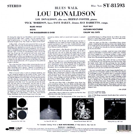 Lou Donaldson: Blues Walk (Classic Vinyl Reissue) [Winyl]