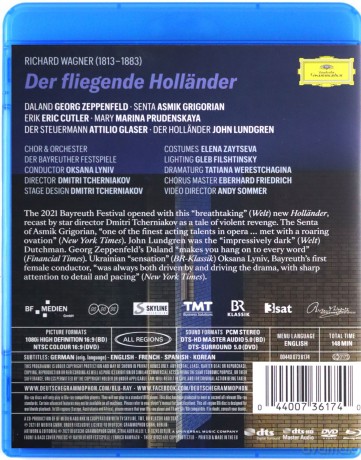 Grigorian & Lundgren & Cutler & Glaser: Wagner: Der Fliegende Hollander From 2021 Bayreuth Festival [2xBlu-Ray]