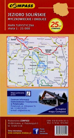 Jezioro Solińskie Myczkowieckie i okolice Mapa turystyczna 1:25 000