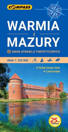 Warmia i Mazury Mapa atrakcji turystycznych 1:225 000