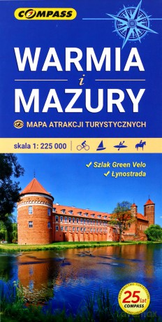 Warmia i Mazury Mapa atrakcji turystycznych 1:225 000