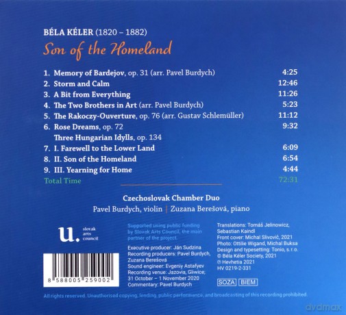 Czechoslovak Chamber Duo: Bela Keller: Son Of The Homeland [CD]