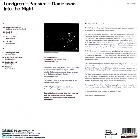 Jan Lundgren & Emile Parisien & Lars Danielsson: Into The Night [Winyl]