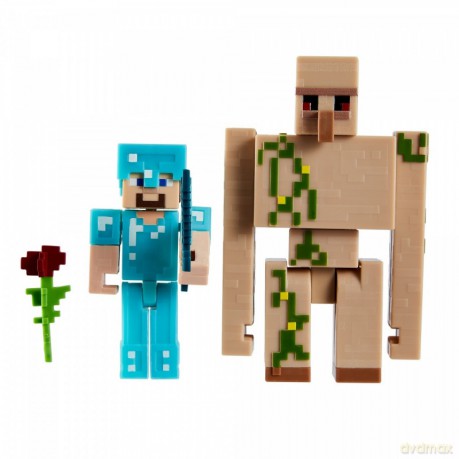 Figurki podstawowe Minecraft 2-pak Steve i Iron Golem [FIGURKA]