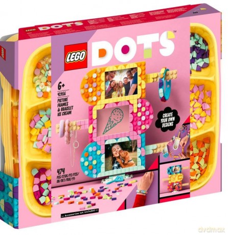 LEGO DOTS Ramki na zdjęcia w kształcie lodów i bransoletka (41956) [KLOCKI]