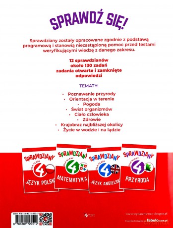 Przyroda. Sprawdziany dla klasy 4 - Adranna Dąbrowska [KSIĄŻKA]