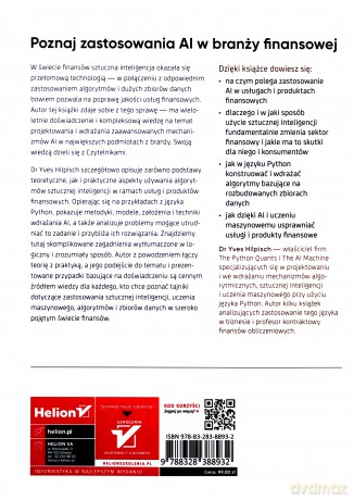 Sztuczna inteligencja w finansach. Używaj języka Python do projektowania i wdrażania algorytmów AI - Yves Hilpisch [KSIĄŻKA]