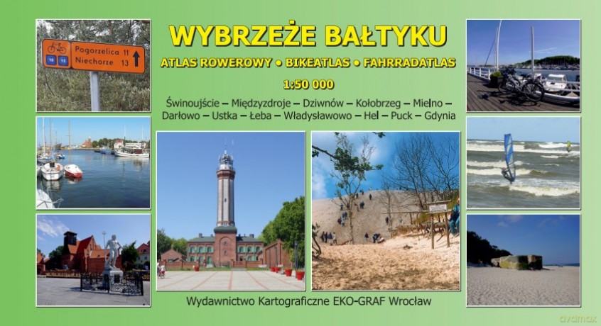 Wybrzeże Bałtyku 1:50 000 atlas rowerowy trasa R10, R13 [KSIĄŻKA]